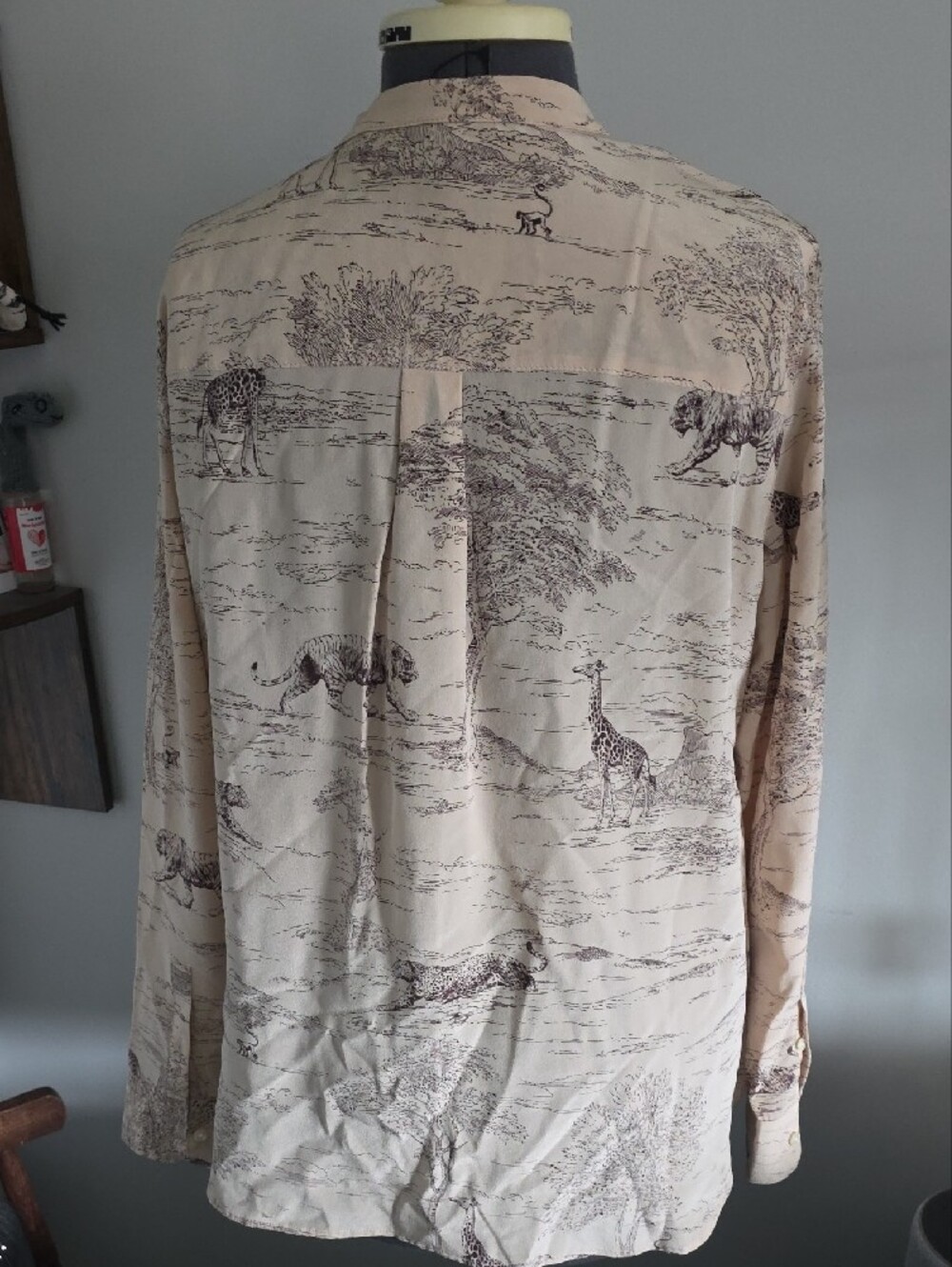 Banana Republic Beige Safari-Print Button-Up Jacket - Picture 2 of 5